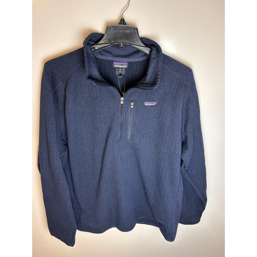 Patagonia Better Sweater Pullover Mens XXL NEW Blue 1/4 Zip Fleece Rib Knit